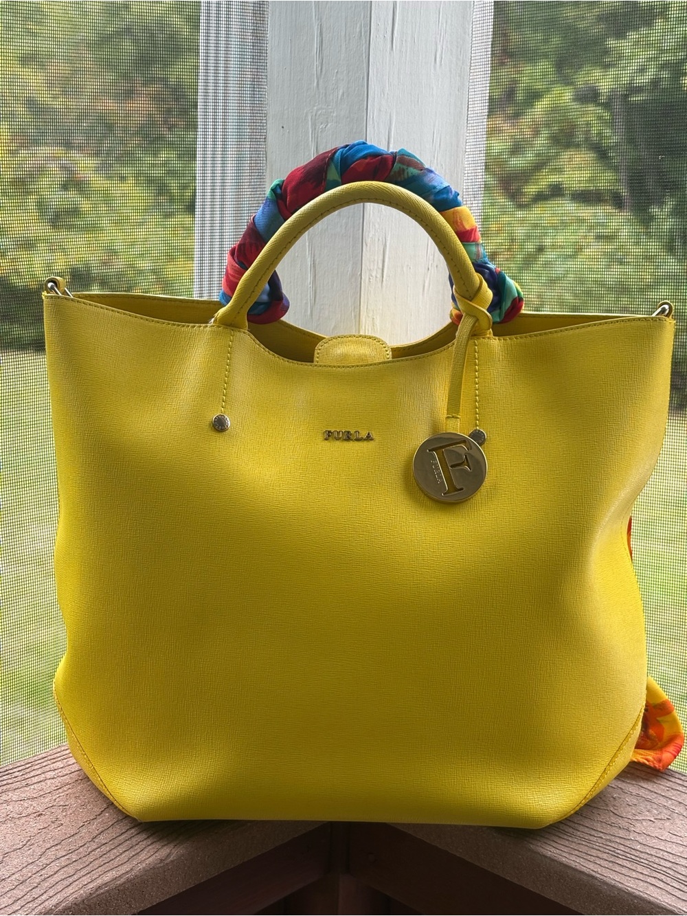 Furla Alissa Saffiano Leather Tote with “F” Charm